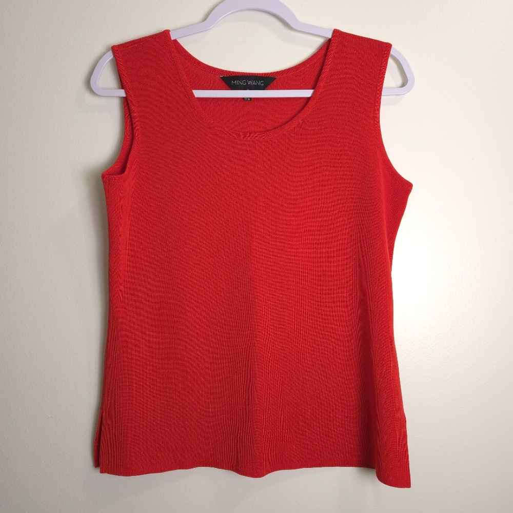 MING WANG Minimalist Career Work Casual Sleeveless Top S